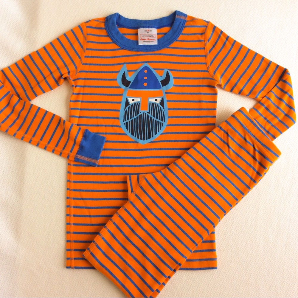 Hanna Andersson Boys Striped Viking Pajama Set NEW